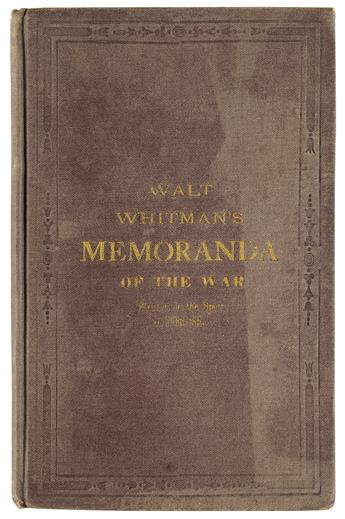 WALT WHITMAN (1819-1892)  Memoranda Of the War.